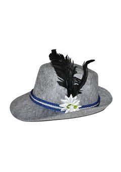 Beierse hoedje voor heren met veer en bloem
