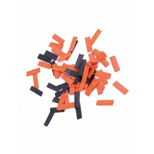 Leuke confetti kanon in zwart/oranje voor een party