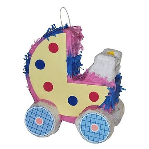 Kleurrijke mooie pinata kinderwagen
