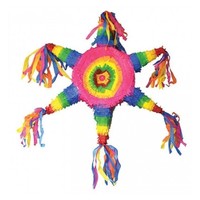 Pinata in de vorm van een kleurrijke ster