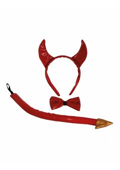 Duivel set in rood voor Halloween