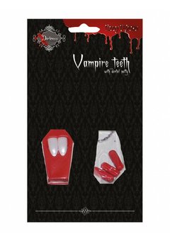 Dracula tanden met nep bloedcapsules