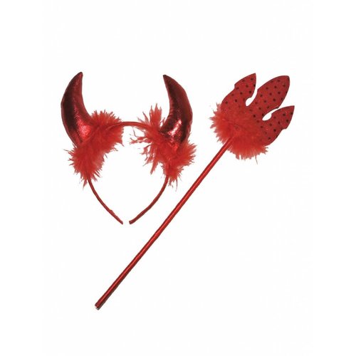 Mooie rode duivel hoorntjes set