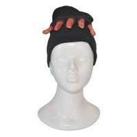 Zwarte muts met nep afgesneden vingers