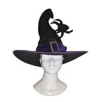 Mooie heksenhoed zwart paars lint en spin