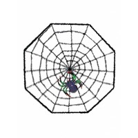 Griezelig groot spinnenweb met spin voor Halloween