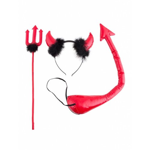 Mooie rode duivel set met zwarte marabou