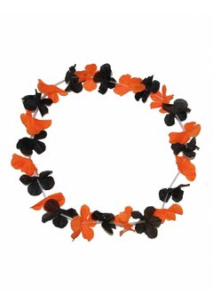 Bloemenkrans oranje zwart