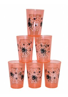 Drink bekers met spinnenweb print