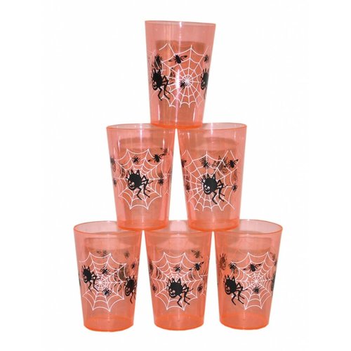 Halloween drinkbekers met print spinnenweb