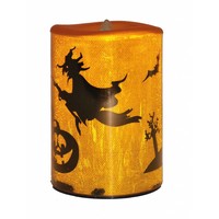 Enge kaars met led licht en heksen print