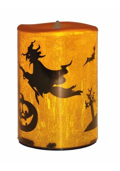 Kaars met led licht heksen print