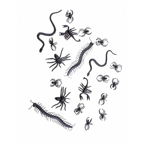 Griezelige nep insekten in zakje 20st