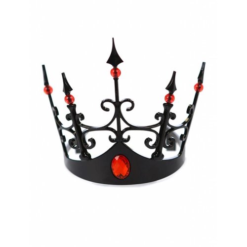 Leuke zwarte koningskroon met rode stenen