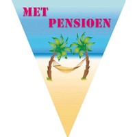 Mooie vlaggenlijn tekst met pensioen 5mtr