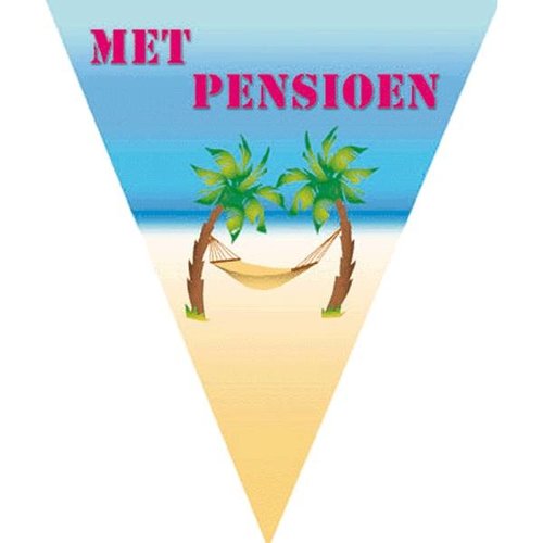 Mooie vlaggenlijn tekst met pensioen 5mtr