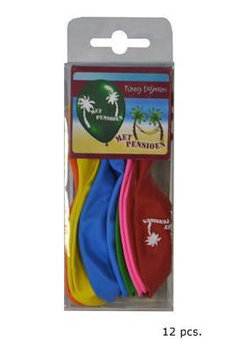 Ballonnen gekleurd met tekst pensioen