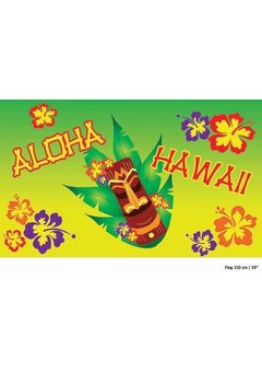Vlag tekst Hawaii of Aloha party