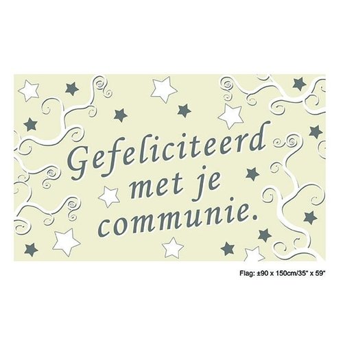 Mooie vlag tekst Gefeliciteerd met je communie