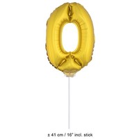 Mooie gouden folie ballon cijfer 0