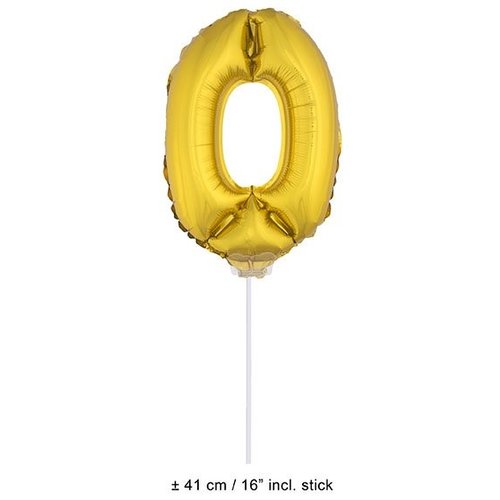 Mooie gouden folie ballon cijfer 0