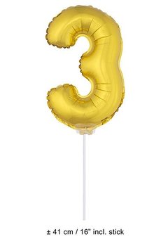 Gouden folie ballon cijfer 3