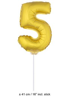 Folie opblaascijfer 5 Goud
