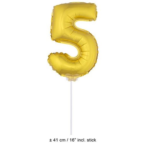 Folie opblaascijfer 5 Goud