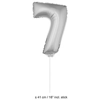 Folie opblaascijfer 7 Zilver