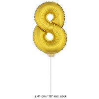 Folie opblaascijfer 8 Goud
