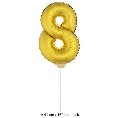 Folie opblaascijfer 8 Goud