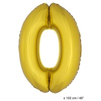 Grote folie opblaascijfers 0 Goud