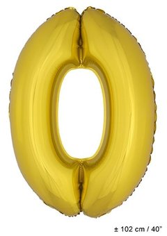 Grote folie opblaascijfers 0 Goud
