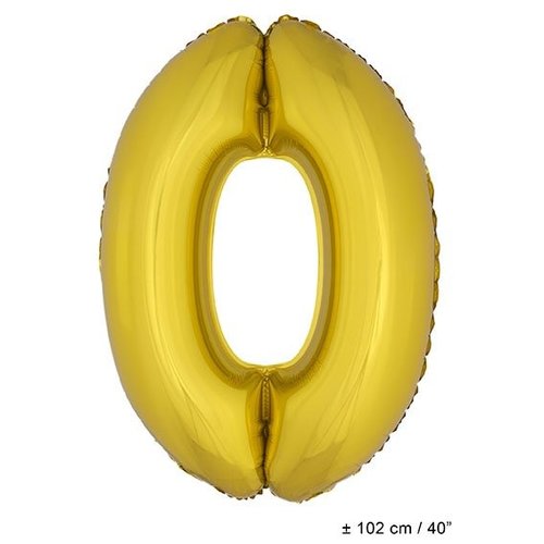 Grote folie opblaascijfers 0 Goud