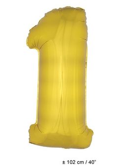 Grote folie opblaascijfers 1 Goud