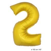 Grote folie opblaascijfers 2 Goud