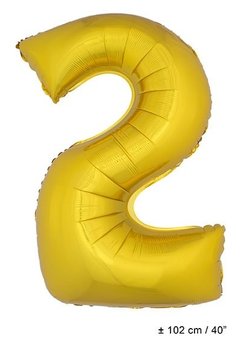 Grote folie opblaascijfers 2 Goud