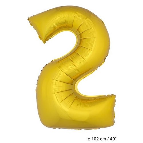 Grote folie opblaascijfers 2 Goud