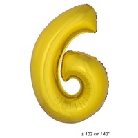 Grote folie opblaascijfers 6 Goud