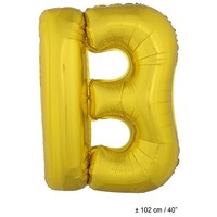 Grote folie ballon letter B Goud