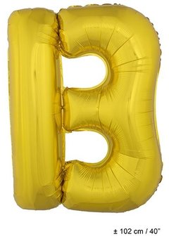 Grote folie ballon letter B Goud