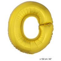 Grote folie ballon letter O Goud