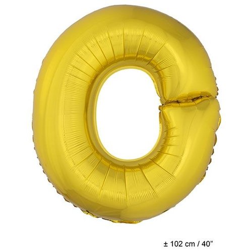 Grote folie ballon letter O Goud