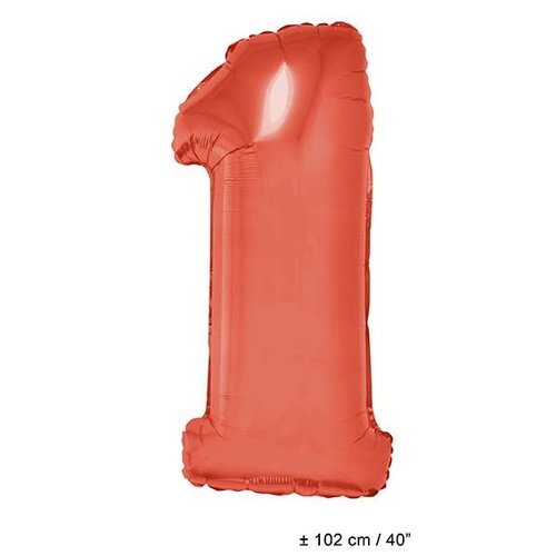 Grote folie cijferballon  1 Rood