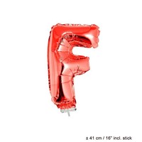 Folie ballon letter F Rood