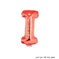 Folie ballon letter I Rood