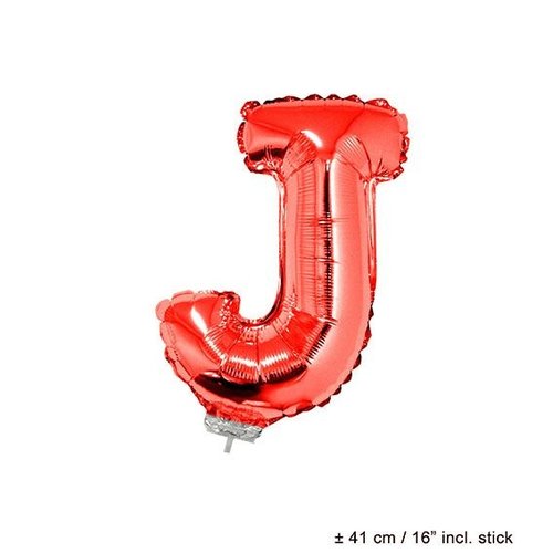 Folie ballon letter J Rood