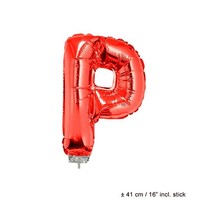 Folie ballon letter P Rood