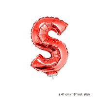 Folie ballon letter S Rood