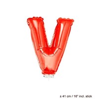 Folie ballon letter V Rood